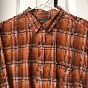 Vince XL Sienna Brown Plaid Shirt